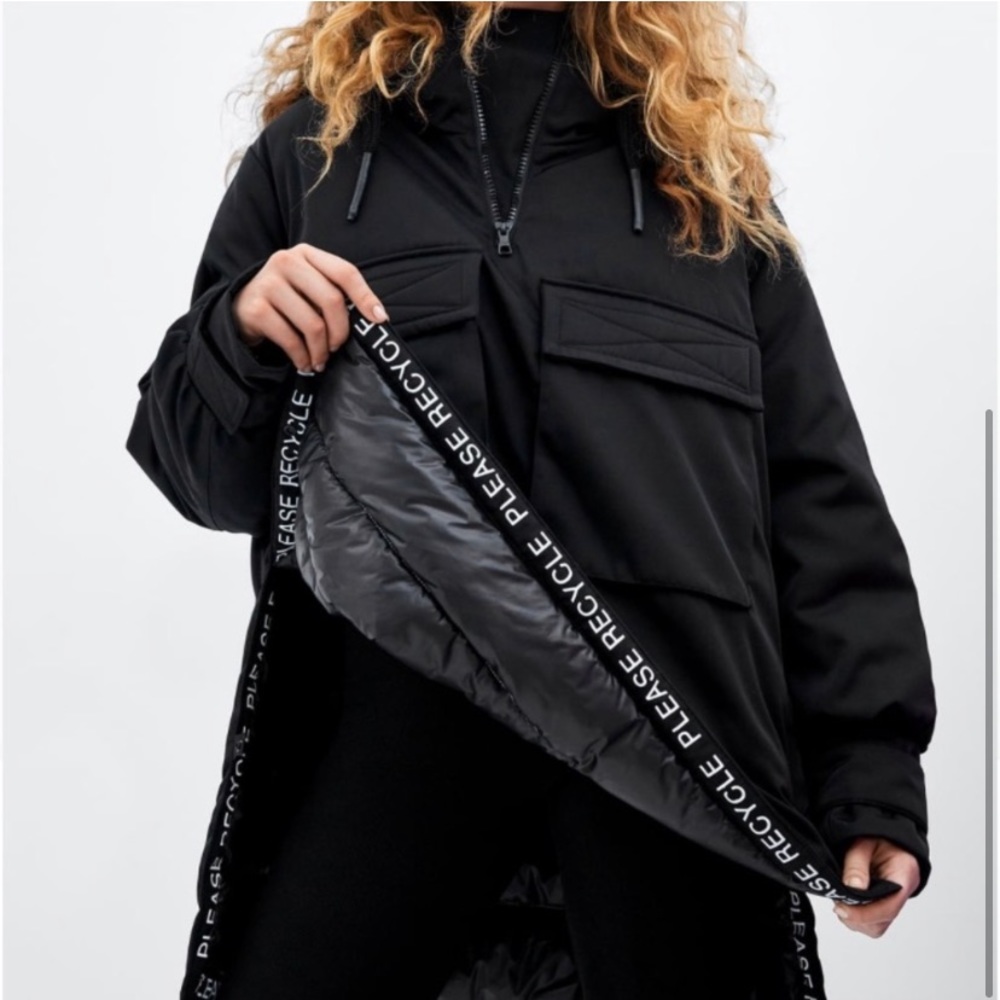 Zara Recycled Capsule Padded Parka Small Medium - Picture 2 of 16